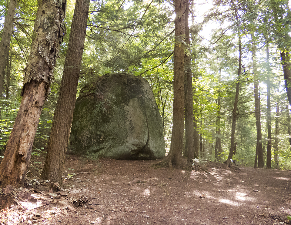 Adirondack Geology: Glacial Erratic on the Rich Lake Trail at the Adirondack Interpretive Center (14 August 2017). Adirondack Geology: Glacial Erratic on the Rich Lake Trail at the Adirondack Interpretive Center (14 August 2017).