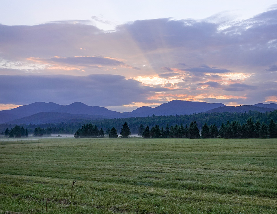 Adirondack Habitats: Sentinel Range sunrise from the Jackrabbit Trail (26 August 2018).