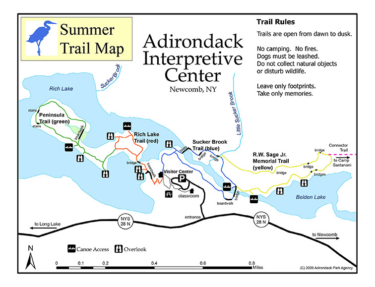 Adirondack Nature Trails: Adirondack Interpretive Center Map