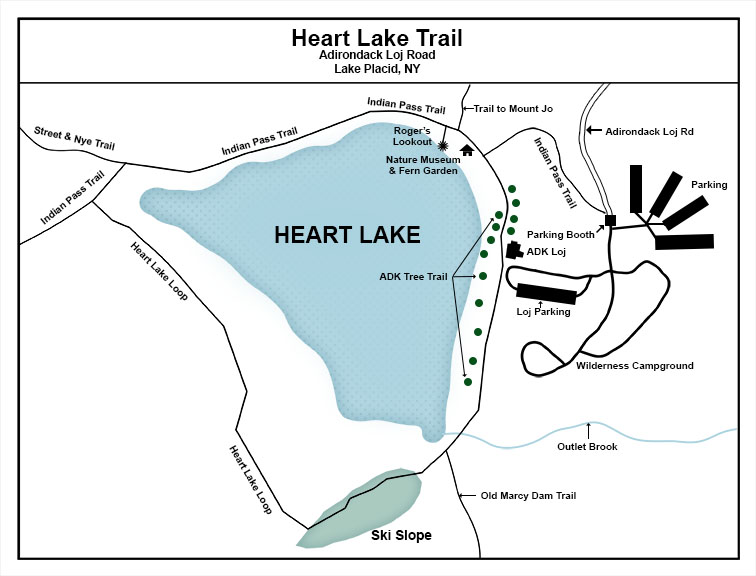 Adirondack Nature Trails: Heart Lake Trail Map. Adirondack Nature Trails: Heart Lake Trail Map.