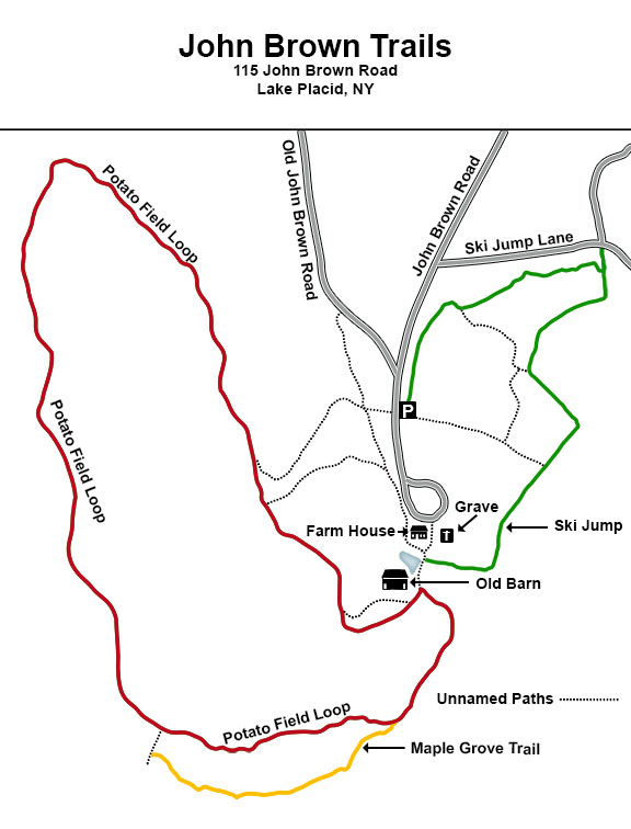 Adirondack Nature Trails: John Brown trail map. 