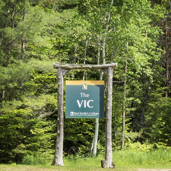Adirondack Nature Trails: Paul Smith's College VIC Road Sign Adirondack Nature Trails: Paul Smith's College VIC Road Sign